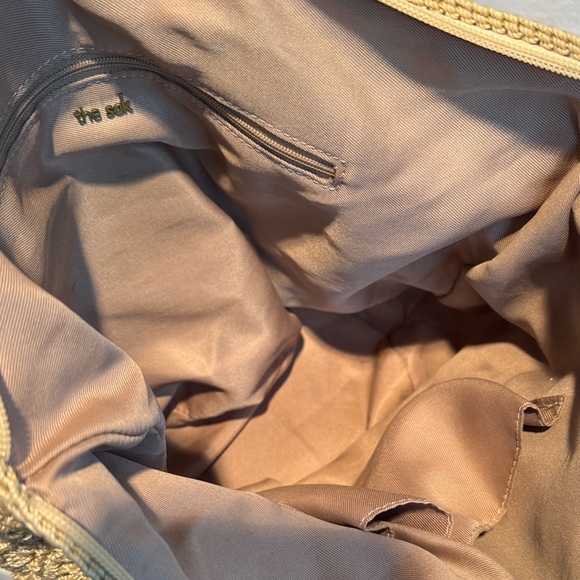 Woven Crochet Tote Bag with Leather Straps - Beige - Picture 7 of 13